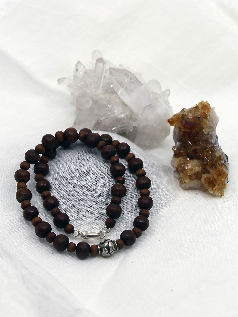 Miniaturbild: Tulsi Mala silber dunkel