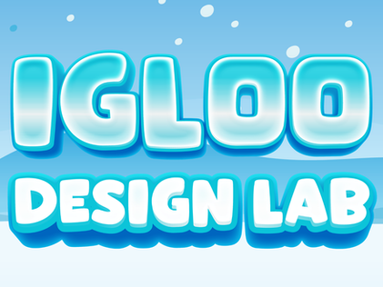 Igloo Design Lab Text with Snowy Background