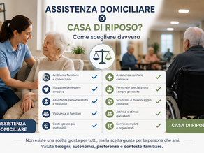 Assistenza domiciliare o casa di riposo? Come scegliere davvero (pro e contro)