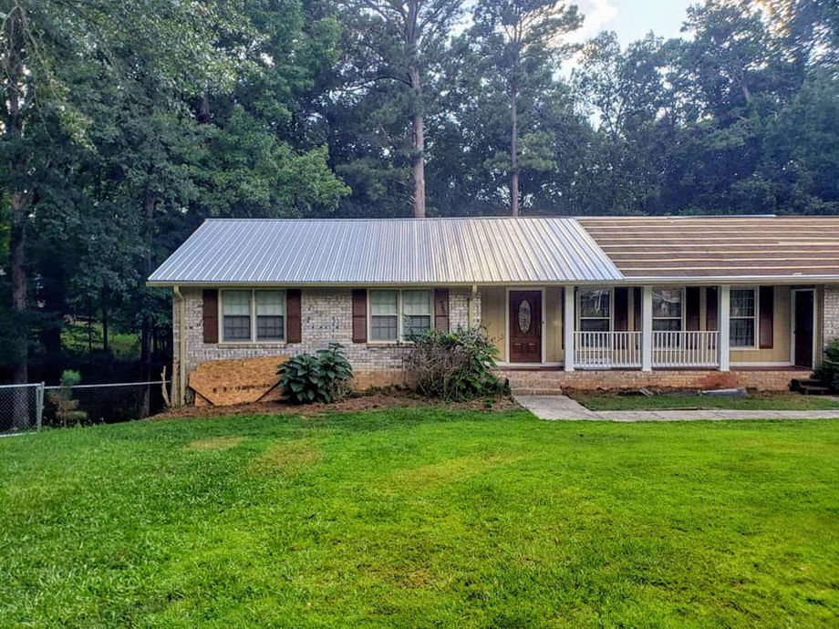 Metal roofing, roofing, roof contractors, roof repairs, roof repair, roofing insurance, Athens ga, Watkinsville ga, Danielsville ga, 29-guage tough rib metal roofing, synthetic felt, roof sheathing, OSB sheathing, shingle roofing, 3 tab shingles, architectural shingles, ridge cap, drip edge, rake mold, rake mould, new roof, flashing, step flashing, step flashing on shingle roof, storm damage, metal roof coating, roof coating, storm damage roof, storm roof repair, storm roof repairs