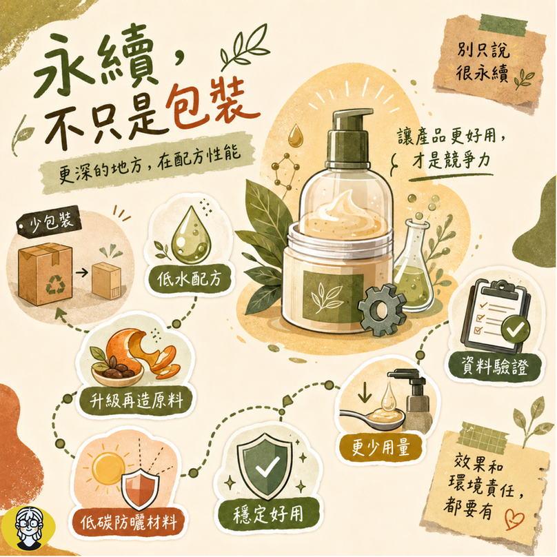 永續不是犧牲效果:2026 年配方設計正在進入「少一點,但更有效」的時代
