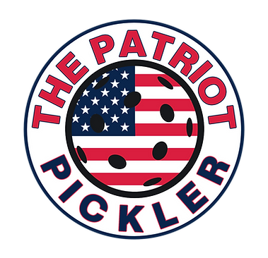 The Patriot Pickler logo – patriotic pickleball apparel brand supporting veterans and first responders.