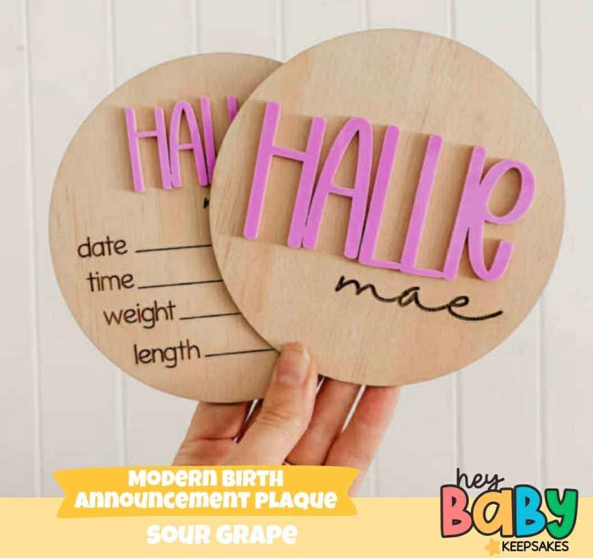 Modern Birth Announcement Plaque