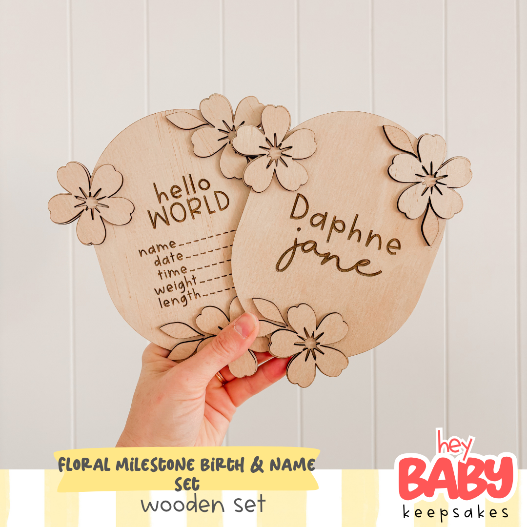 Floral Milestone Birth& Name Set