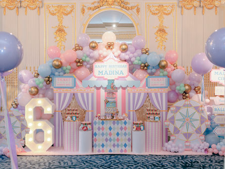 Pastel funfair party at Mandarin Oriental Hyde Park – full-size vintage carousel, fairground games, and endless fun in London’s most beautiful ballroom