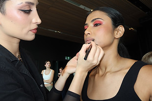 Glam makeup application