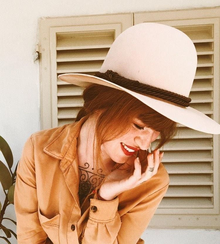 Thumbnail: Women Belt Buckle Wool Wide Brim Fedora Hat