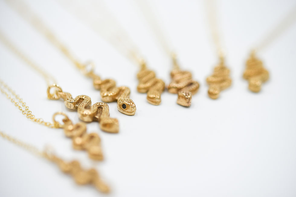 Thumbnail: Amy Sabatier Serpent Necklace in Gold Fill Bronze