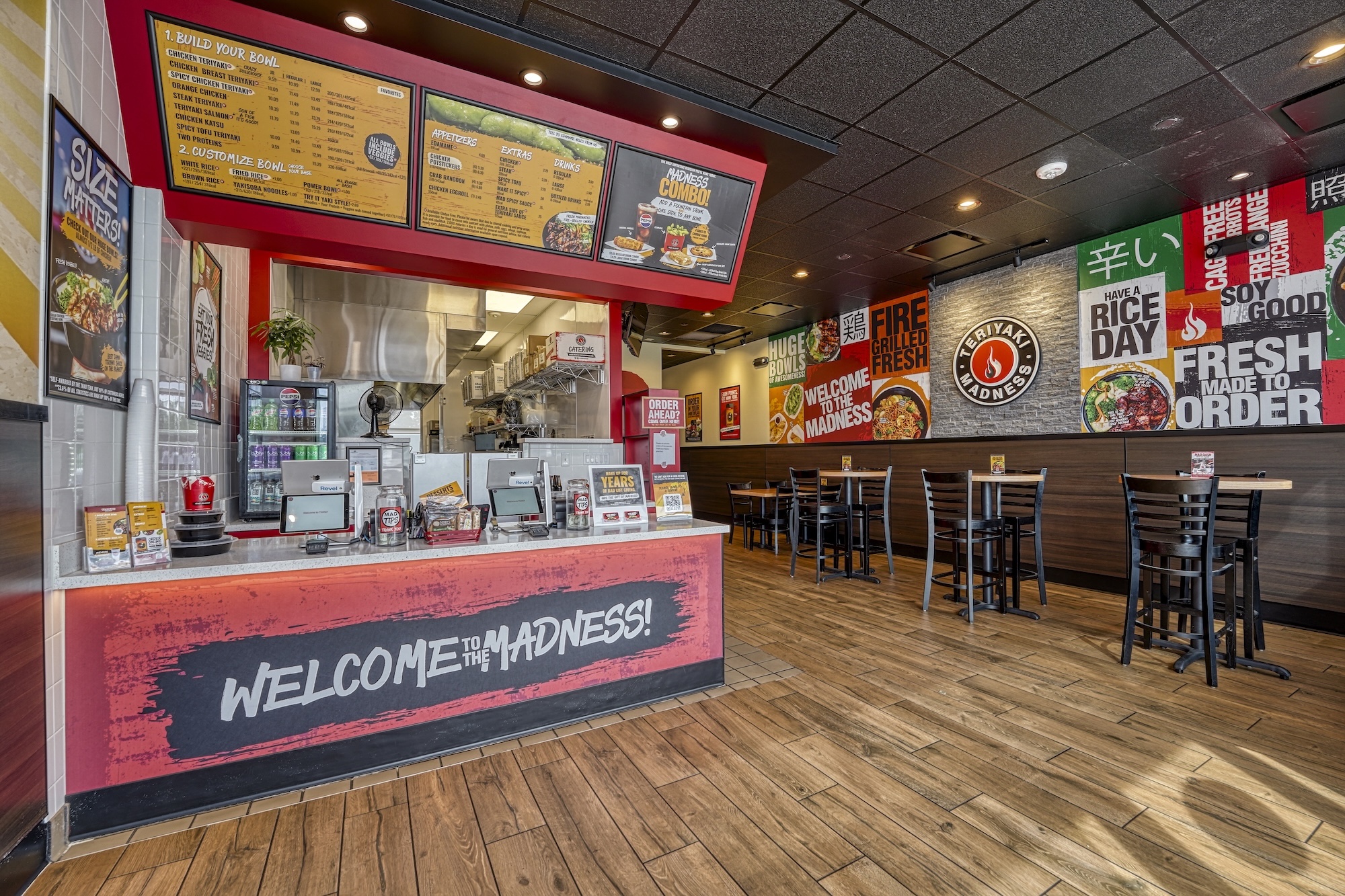 Teriyaki Madness Parker finished service counter and restaurant interior