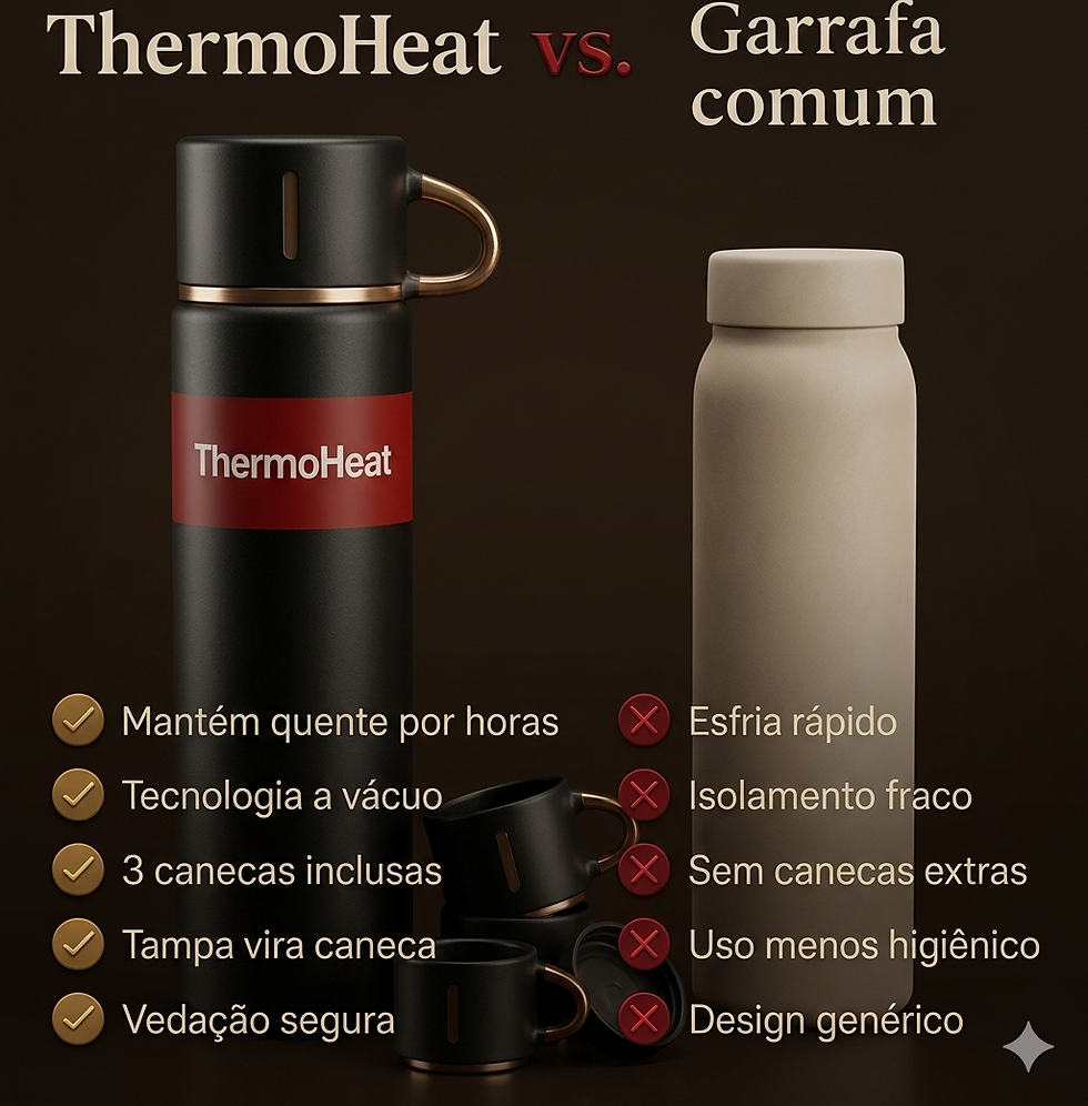 Miniatura: ThermoHeat - Garrafa Térmica 500ml + 3 Xícaras Exclusivas