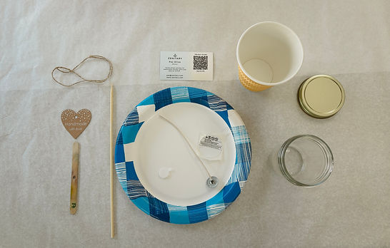 Overhead shot of candle-making materials used to create peace supporting candles