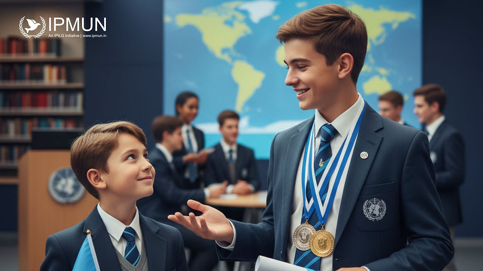 You explaining your younger self about the benefits of participating in MUN