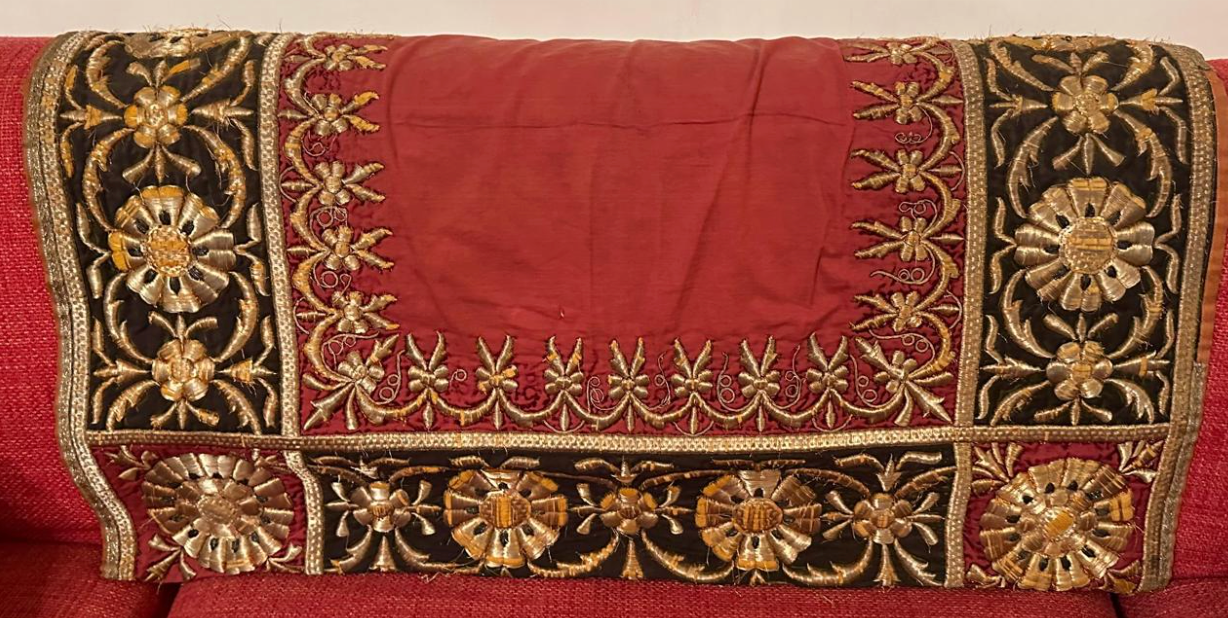 Vintage Indian Zari Embroidered Throw