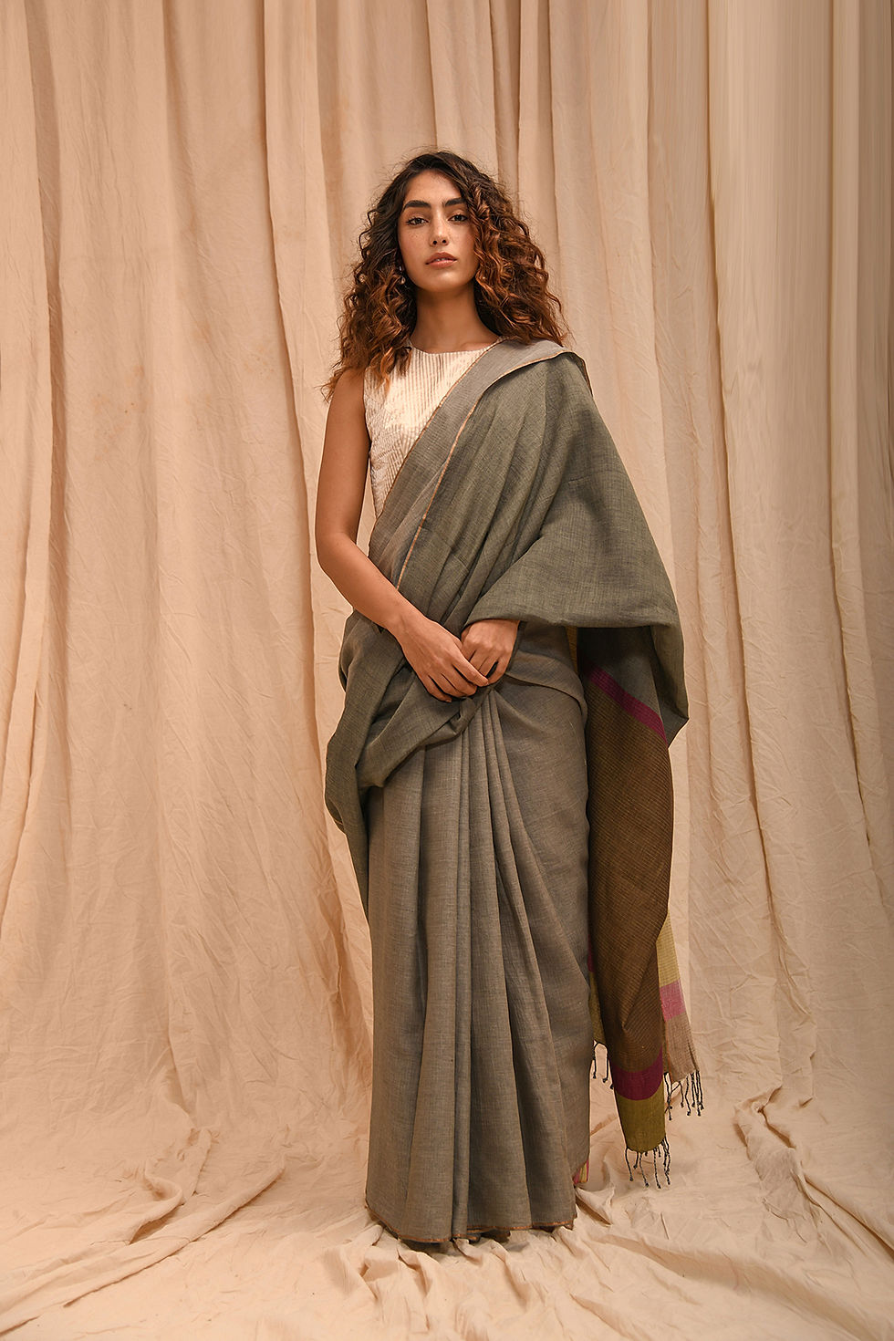 Thumbnail: Oxford Double Cloth Sari