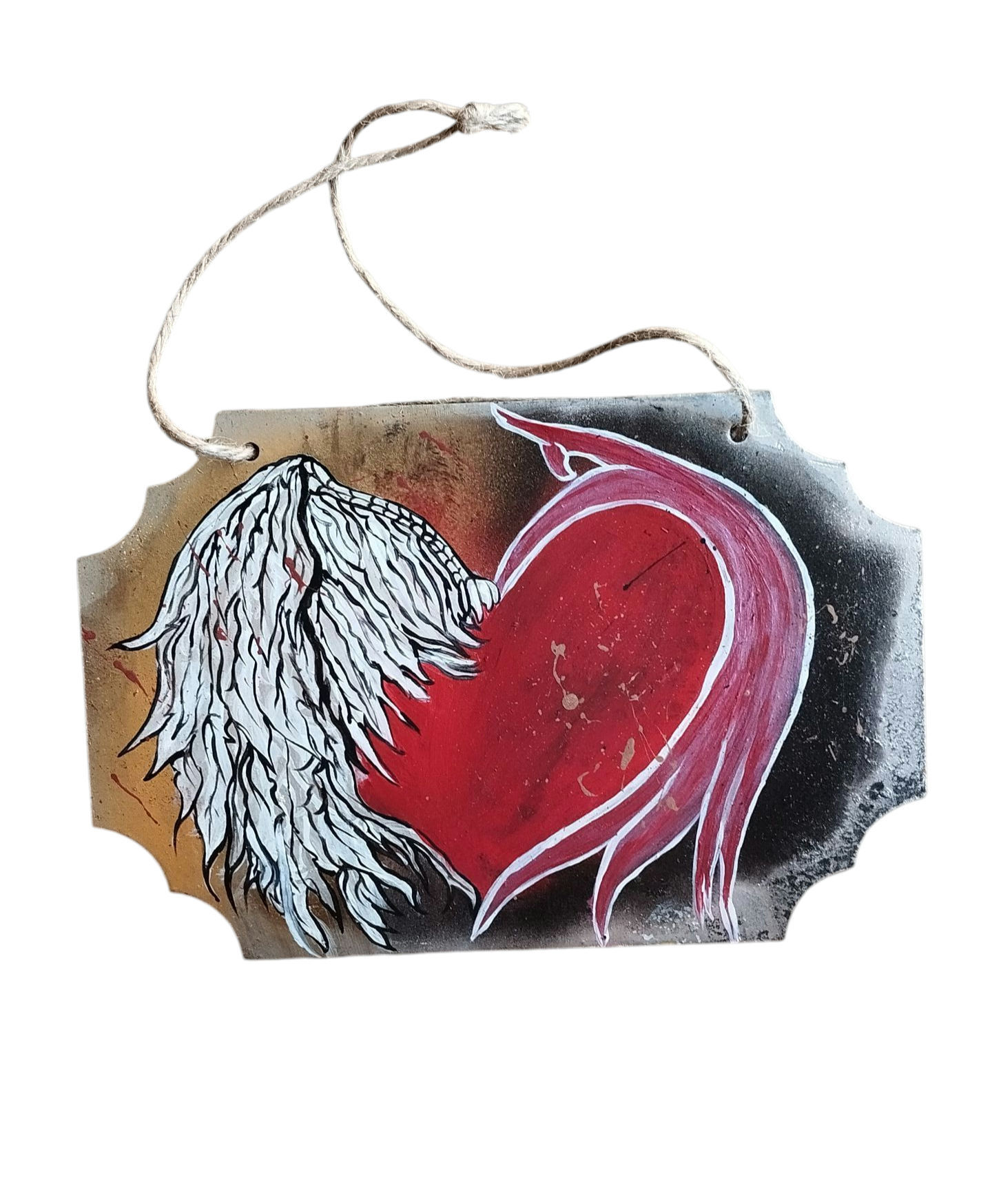 Pancarte en bois Ange démon 