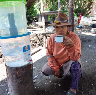 Donating water filters.