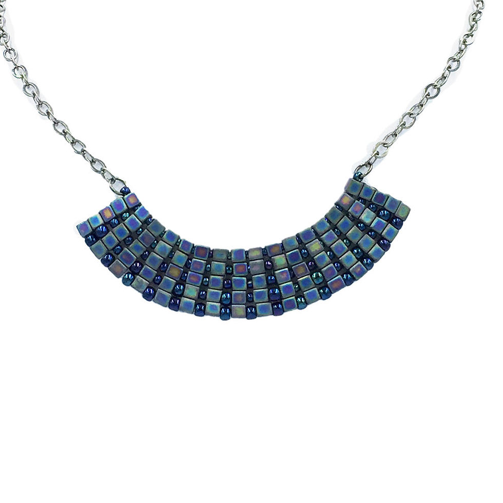 Thumbnail: Cube Matte Finish Curve Necklace
