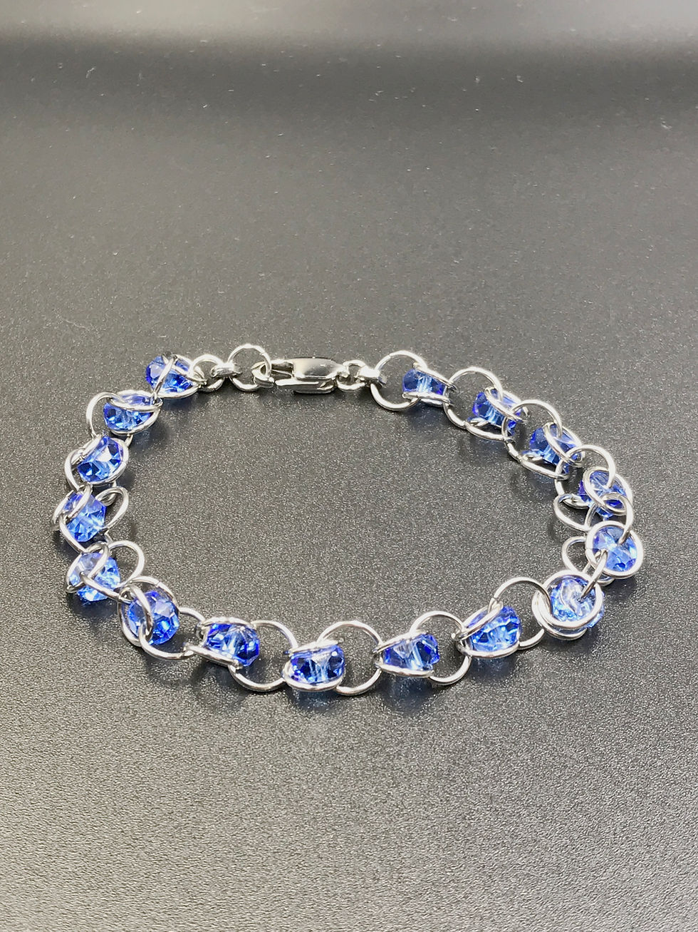 Thumbnail: Stainless Steel and Crystal Bracelet