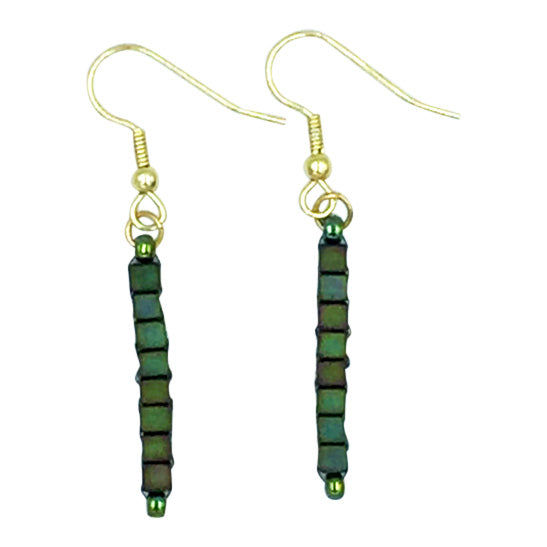 Thumbnail: Cube Matte Finish Link Earrings