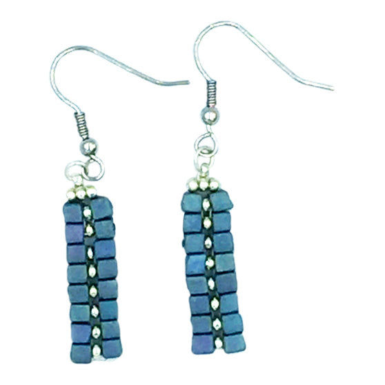 Thumbnail: Cube Matte Finish Alternating Earrings