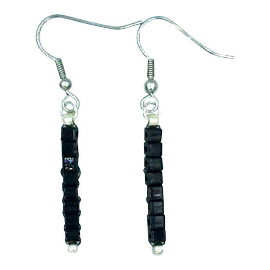 Thumbnail: Cube Non Matte Finish  Link Earrings