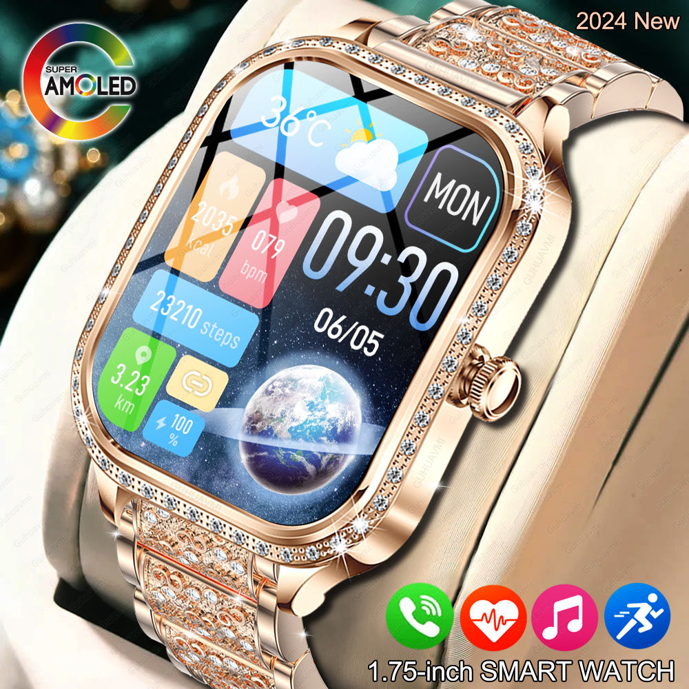 Smartwatch Feminino com Ecrã Curvo, Compatível com Bluetooth para Chamadas.