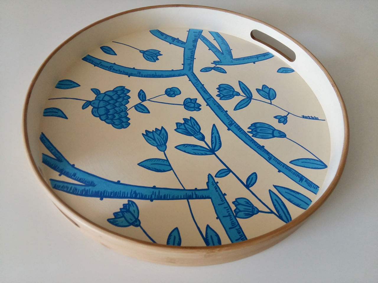 Bandeja de bambú Loto Azul