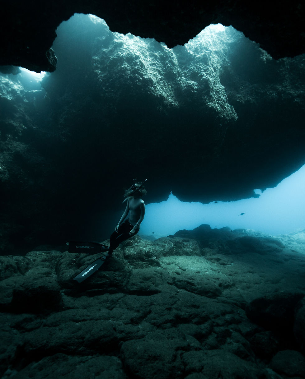 Natalie Parra free diving photographed by Morgan Halas