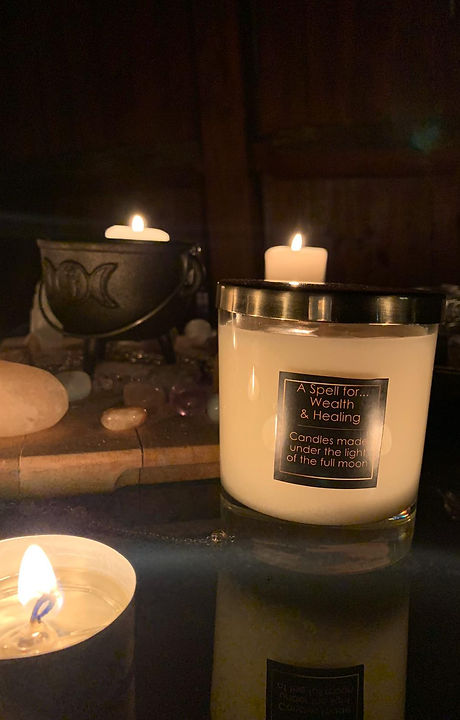 Hand poured spell candle made under the ligh t of the full moon