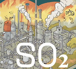 Sulfur dioxide (SO₂) is a polluting gas