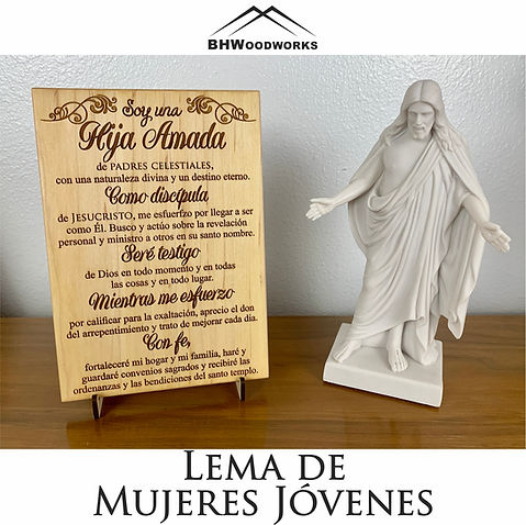 Spanish Young Women's theme engraved plaque