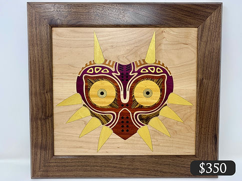 Exotic wood Majora's Mask wall art