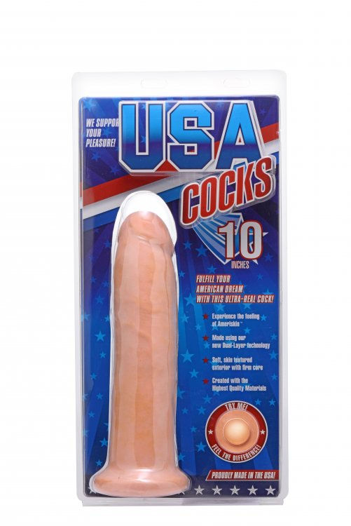 Usa Cocks 10 Inch Dildo W/o Balls - Light Skin Tone