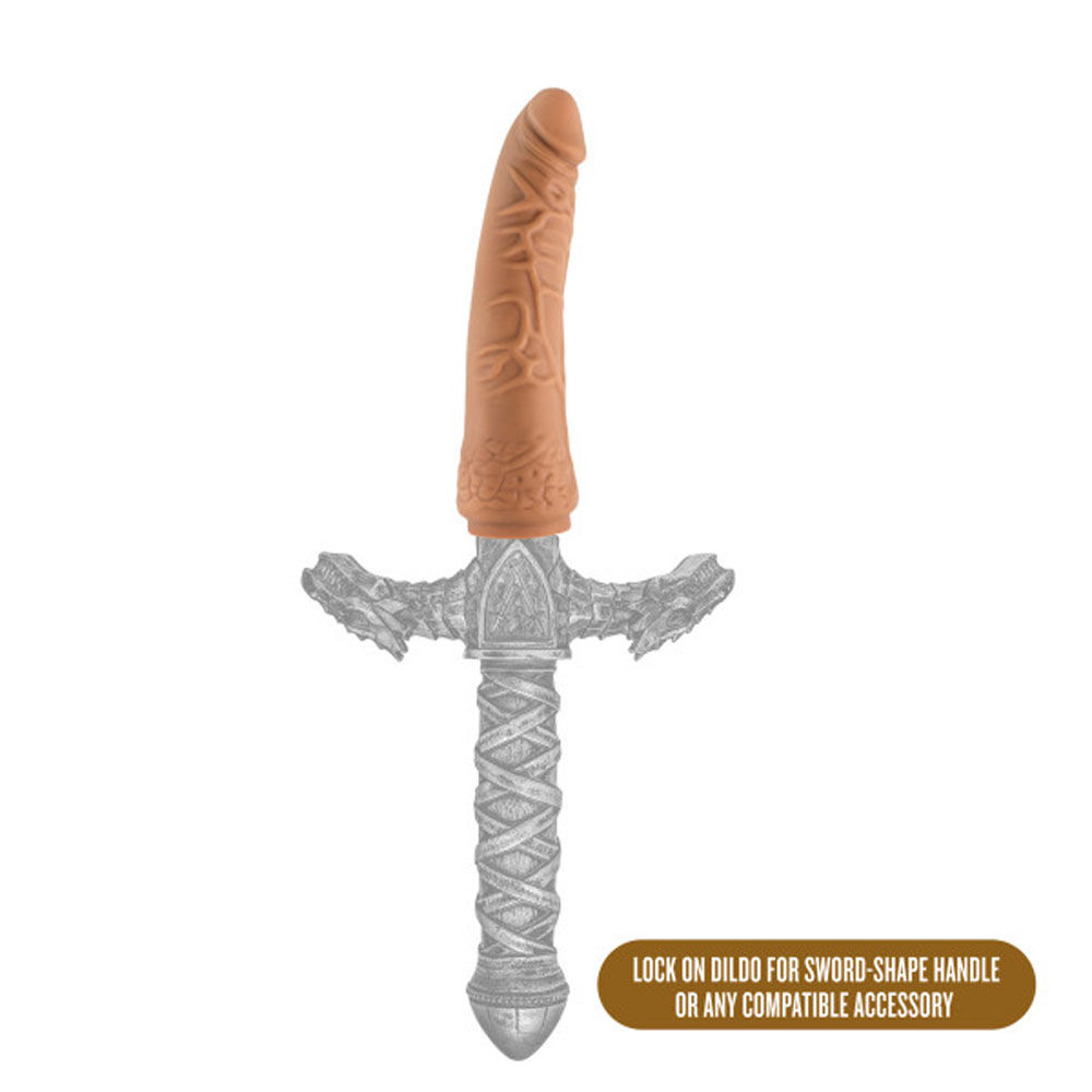 The Realm - Realistic 7.5 Inch Lock on Dildo - Mocha