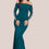 Thumbnail: Embellished Diamante Sleeve Bardot Maxi Dress In Emerald Green By Goddiva