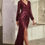 Thumbnail: Long Sleeve Long Sequin Formal Dress B8422
