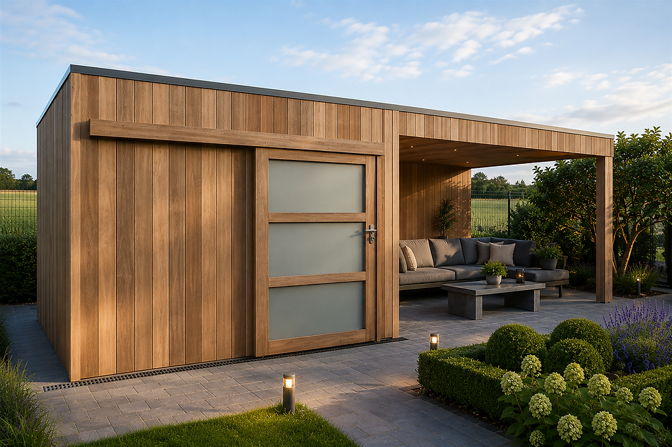 Maison de jardin moderne avec porte coulissante