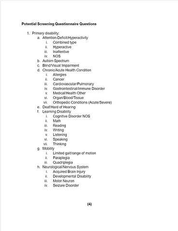 Page 6: Screening Questions