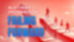 People ascending stairs with a red background and clouds, text: "SUCCESS IN DISGUISE, FAILING FORWARD" in bold.