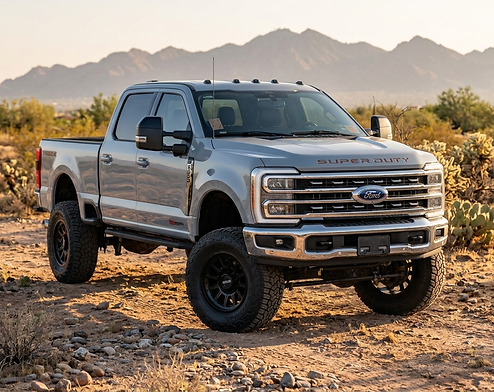 Custom lifted 2024 Ford F250 Tremor build by BDM Customs featuring 7-inch lift, Method whe