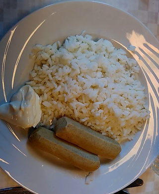 A standard vegetarian meal (with a side of mayonaise)