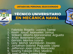 UDH anuncia ingreso de nuevos aspirantes al Técnico en Mecánica Naval