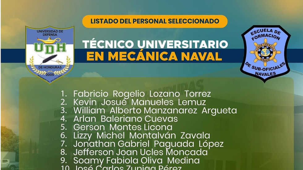 UDH anuncia ingreso de nuevos aspirantes al Técnico en Mecánica Naval