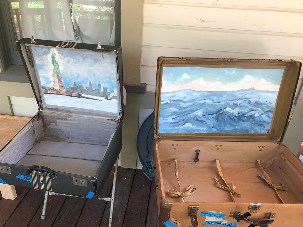 Suitcase Dioramas NYC and Ocean