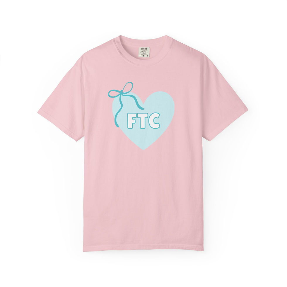 Thumbnail: Valentines 2 - FTC Teal Heart Unisex Comfort Colors Tee