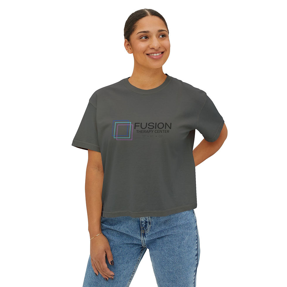 Thumbnail: FTC - Black Logo Women's Semi-Cropped Boxy Comfort Colors Tee