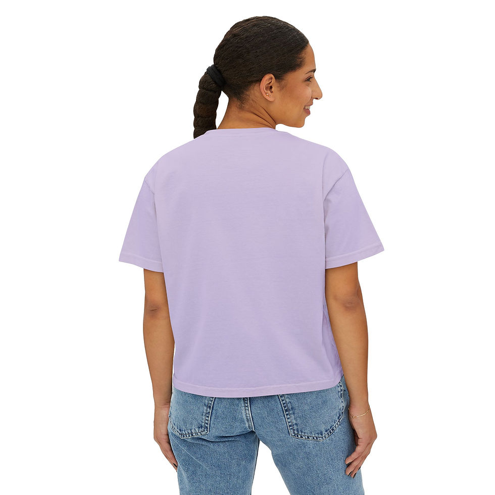 Thumbnail: FAOC - Black Logo Women's Semi-Cropped Boxy Comfort Colors Tee