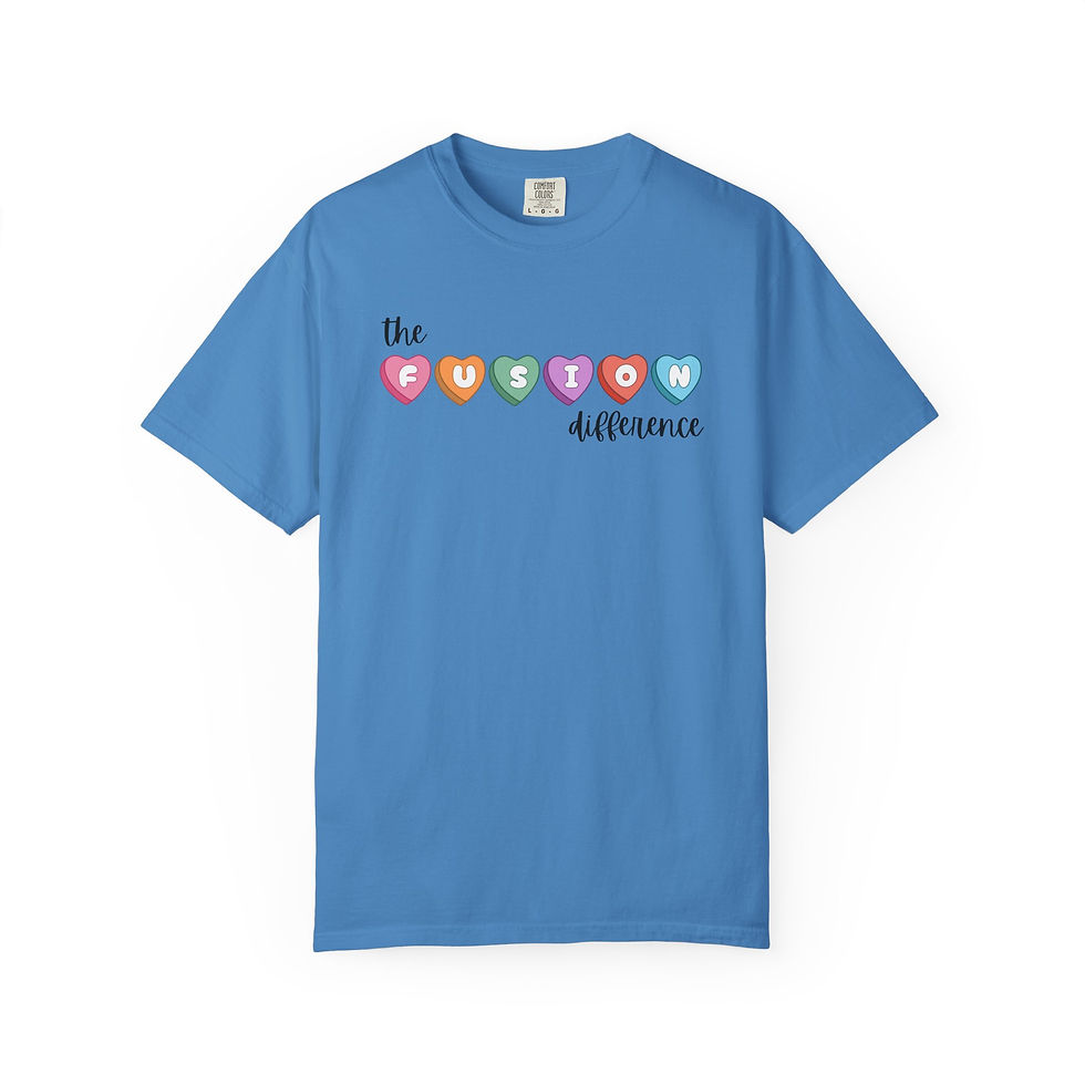 Thumbnail: Valentines 5 - The Fusion Difference Candy Heart Unisex Comfort Colors Tee