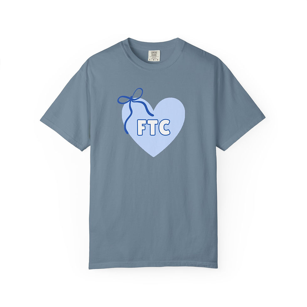 Thumbnail: Valentines 4 - FTC Blue Heart Unisex Comfort Colors Tee