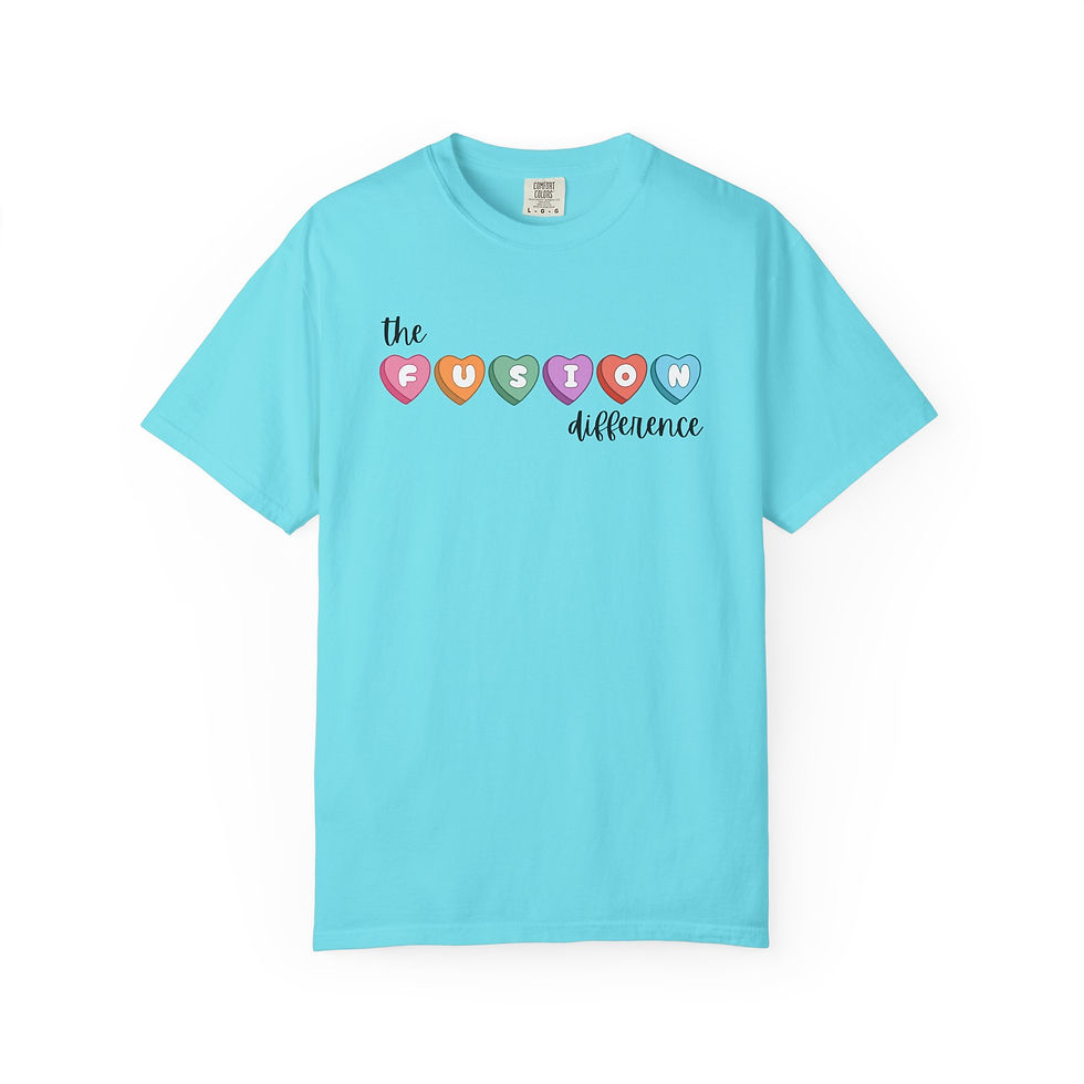 Thumbnail: Valentines 5 - The Fusion Difference Candy Heart Unisex Comfort Colors Tee